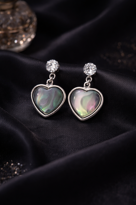 Midnight Aura Heart Earrings