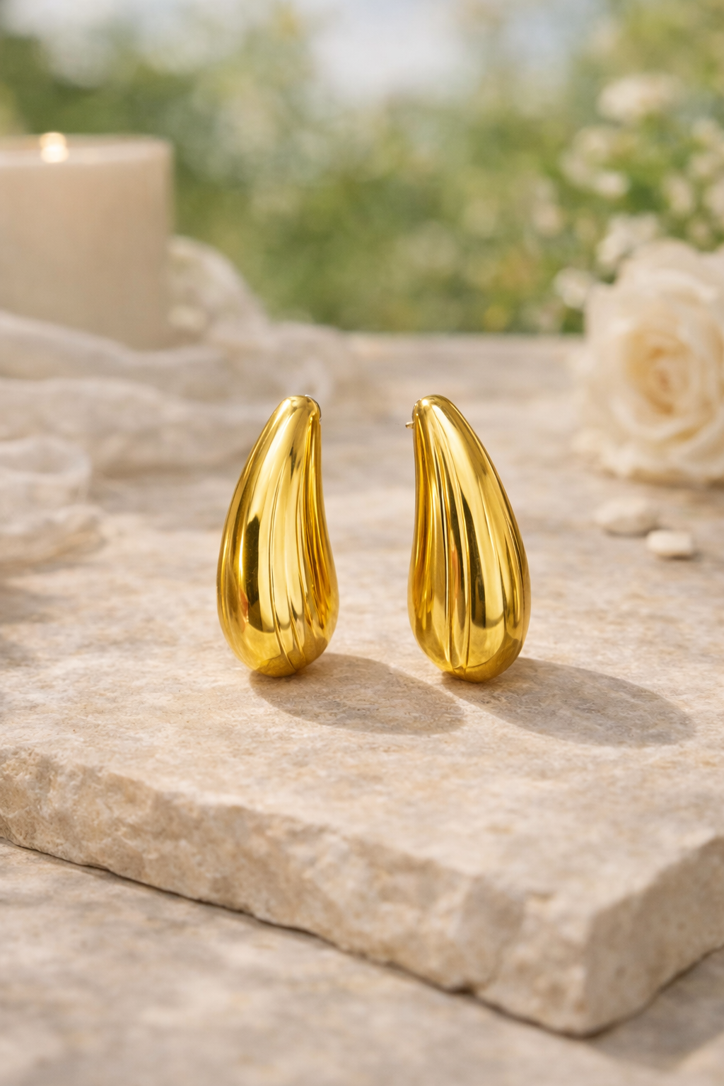 Golden Bloom Statement Earrings