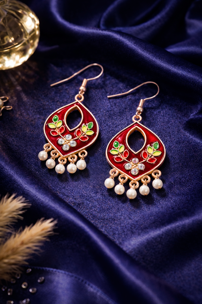 Royal Sindoor Pearl Earrings